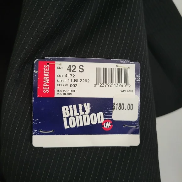 New! Billy London pinstripe suit jacket
